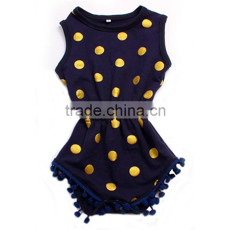 pink gold polka dots baby bodysuit wholesale infant clothing baby romper