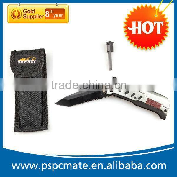 Survival kit Emergency Camping kits Outdoor Survival Sets Muti-function survival knife with fire starter and led flash light