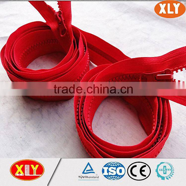 high quality customize length ring puller plastic zipper , cloth zipper