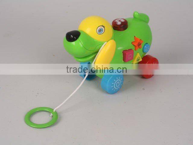 BATTERY OPERATED PULLING DOG WITH LIGHT & MUSIC