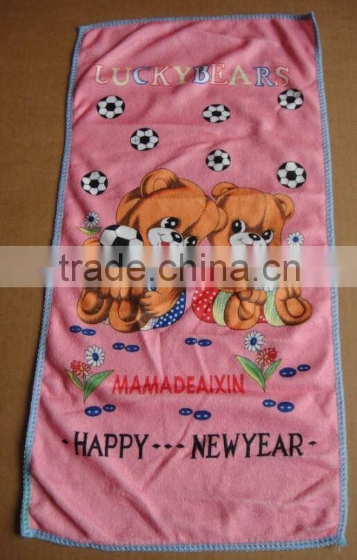 100% polyester animal print children microfiber towel