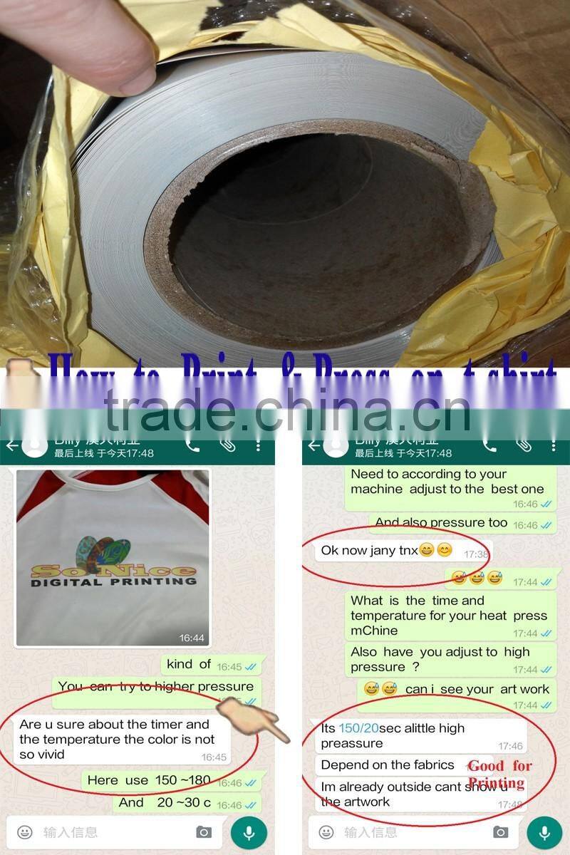 t-shirt vinyl flim , eco solvent printable Pu transfer vinyl for t-shirts transfer film