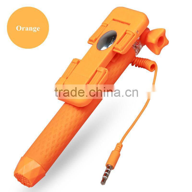 2015 mini waterproof selfie monopod with wire