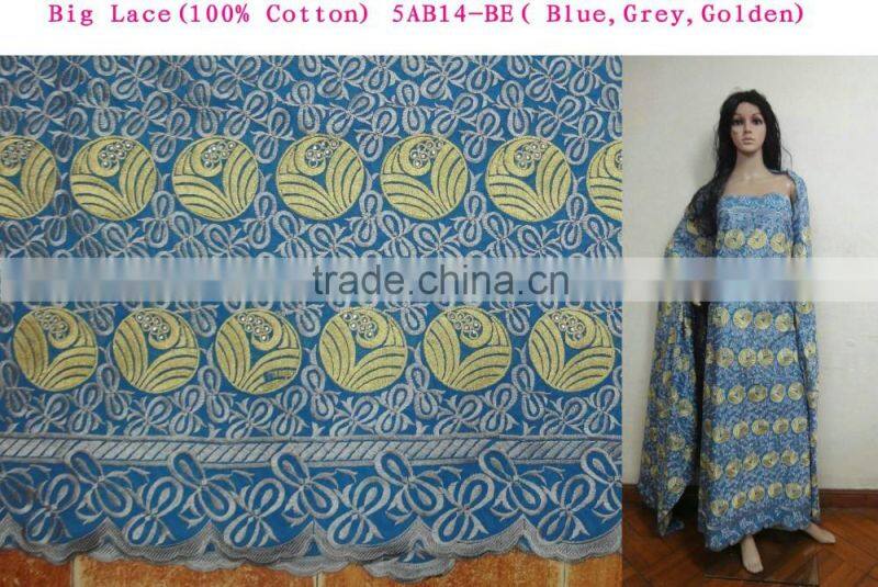 2015 Popular design Nigerian style charming big voile lace polish lace for birde