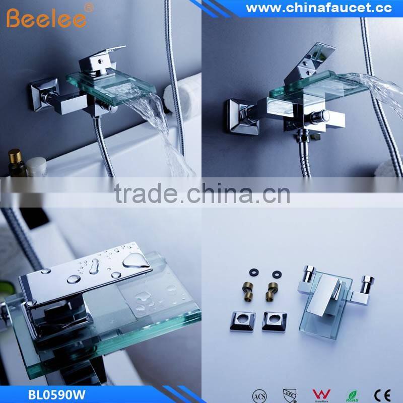 Beelee BL0818W Shower Faucet / Bathtub Faucet - Contemporary - Waterfall - Brass (Chrome)