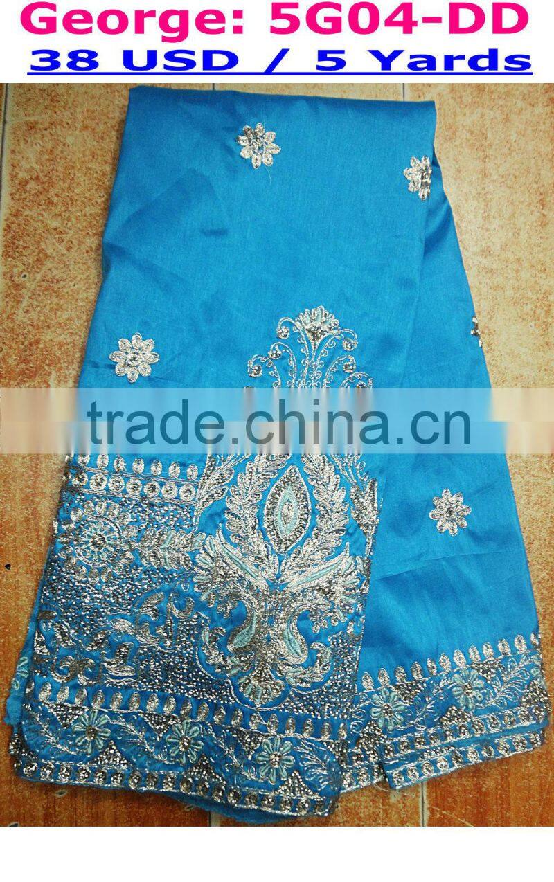 2015 Fashion african george lace High quality african george lace fabric for woman paty dressing african lace george with flower