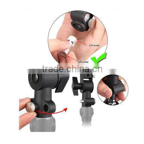 Metal Flash Hot Shoe Umbrella Holder Swivel Light Stand Bracket D Marked II