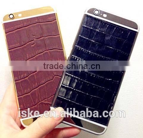 Best selling 24kt gold with genuine leather custom housing for iPhone 6s Case