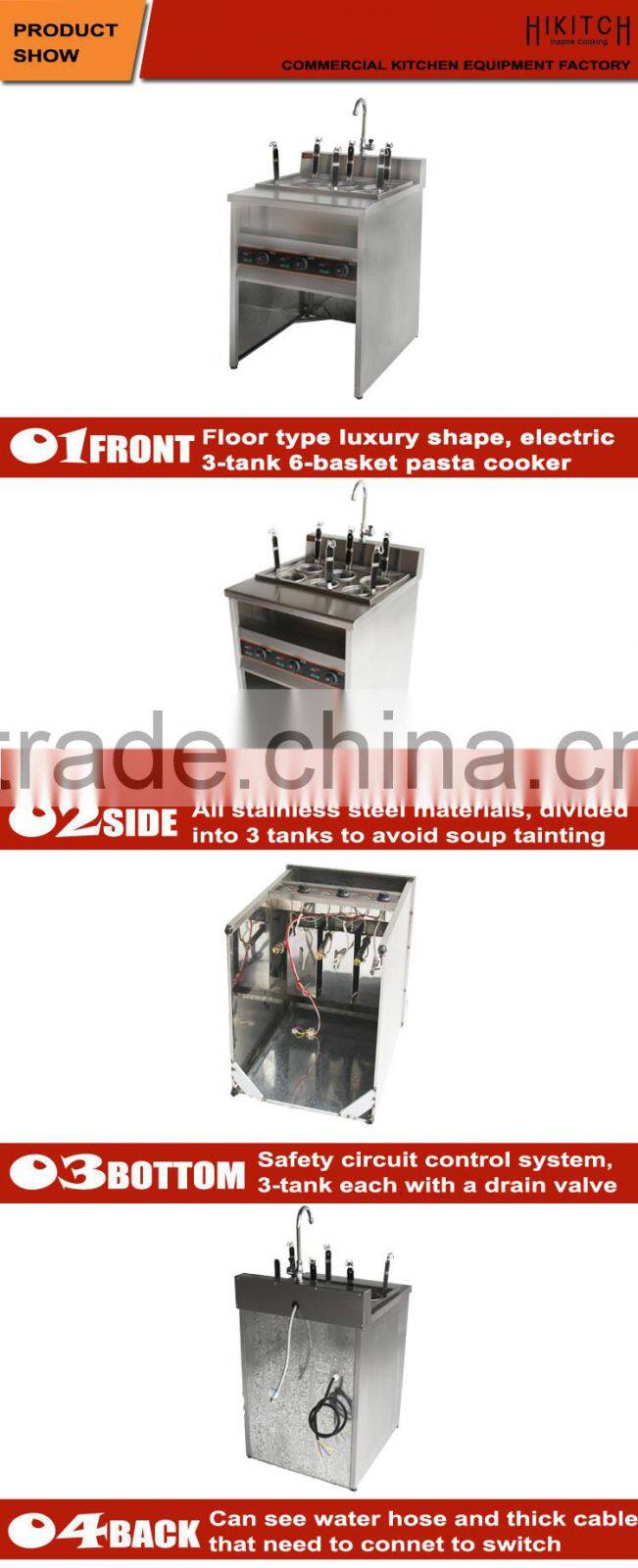 6 Basket 6KW electric pasta cooker noodle cooking machine stainless steel.