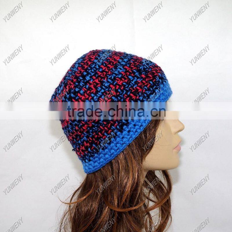 crochet hat for adult,whosale winter women knitted ball crochet hat for adult
