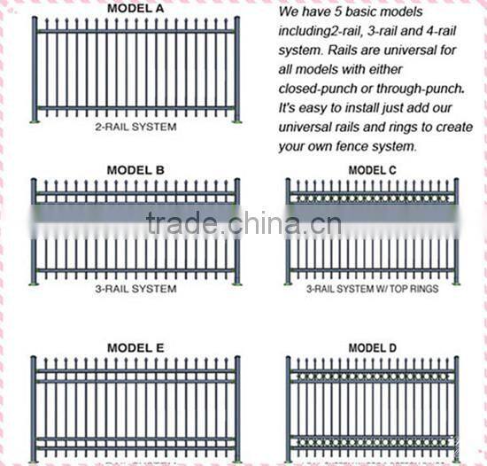 Guangzhou factory wholesale powder-coating security wrought iron fence for garden ZX-XGHL18