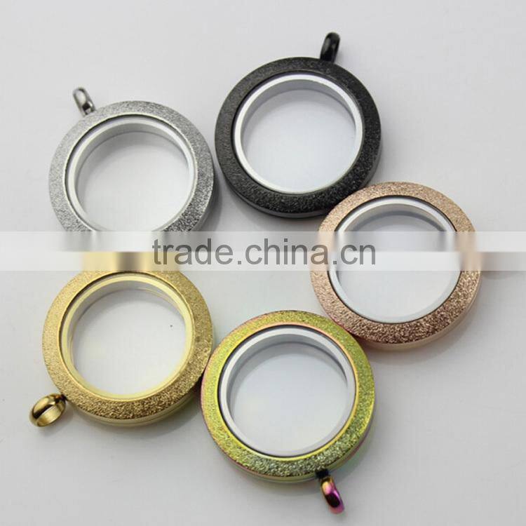 Trending Hot Rose Gold 316L Stainless Steel Screw Twist Sparkle 25mm Floating Charms Lockets