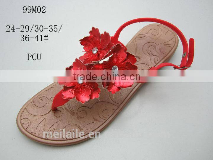 Hot Selling and Fashion PCU Women Flipflops for 2014Summer