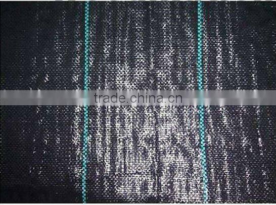 Black plastic ground cover mat