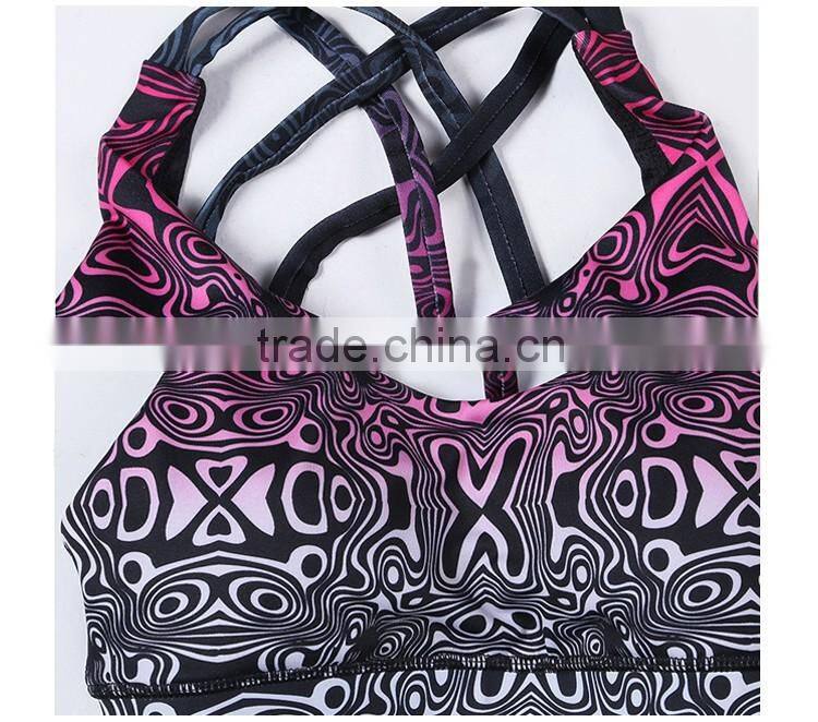 new fashion sport bra quick-drying bra active wear custom sport bra elastic band yoga bra plain sport halterneck bra