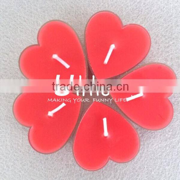 red heart shape candle romantic home decoration candle Led candles with real flame