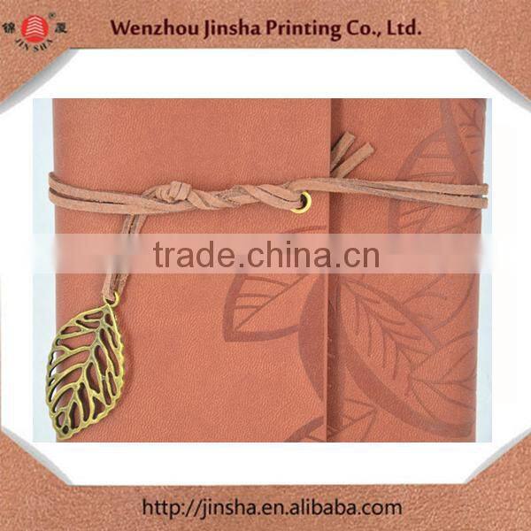 leather organizer file folder organizer notebook loose leaf type with leather rope and copper leaf