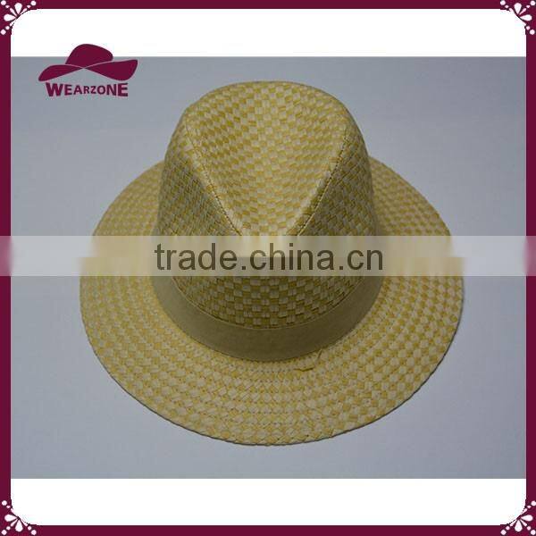 100% paper plaid straw hat straw panama hat