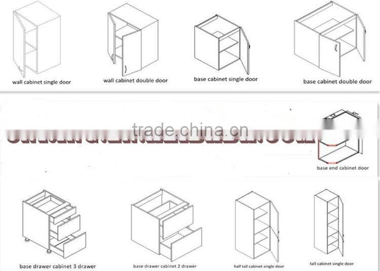 2015 modern style PVC wood kitchen cabinet