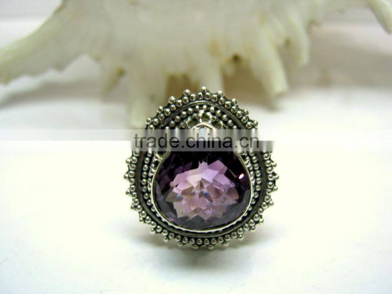 Ruby & Aquamarine Rough Natural Gemstones Rings, Matt Finish Adjustable Rings, 925 Solid Sterling Silver Rings