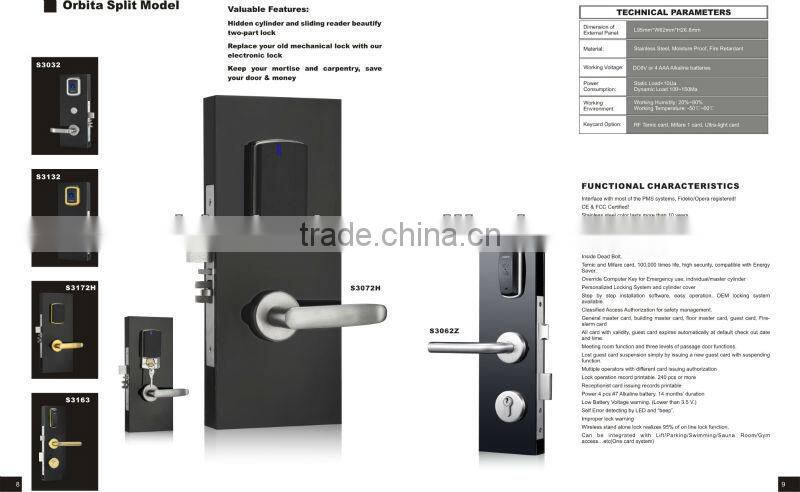 ORBITA Pure Stainless steel bathroom locks for hotel using