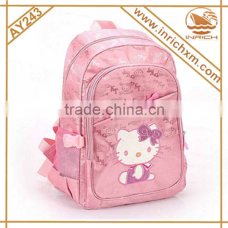 2016 cute hello kitty school backpack, trendy kids girls backpack
