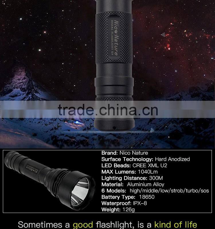 Nico Nature long-life lighting XML U2 800lm IPX8 Flashlights torch light manufacturers