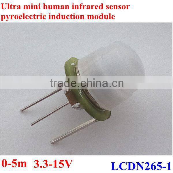 Ultra mini PIR mosion sensor module, pyrolelectric infrared sensor 0-5m DC3.3-15V ,20uA