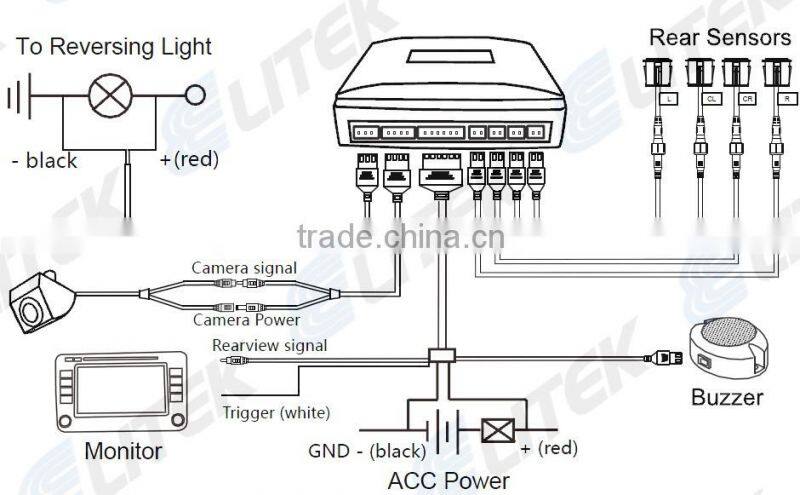Ultrasonic radar detector with car night vision reverse camera DC12V for BMW