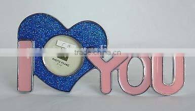 lovely I LOVE YOU metal pewter zinc alloy home decorative photo frame