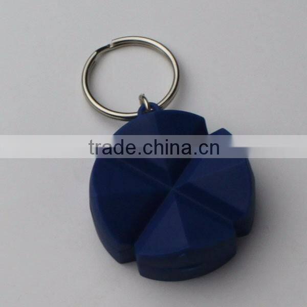 Cross Shaped 4 compartments Pill Box with Key Chain, Pill Box Keyring