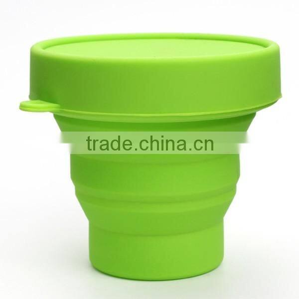 Popular Portable Colorful Silicone Folding Collapsible Cups & Retractable Cup