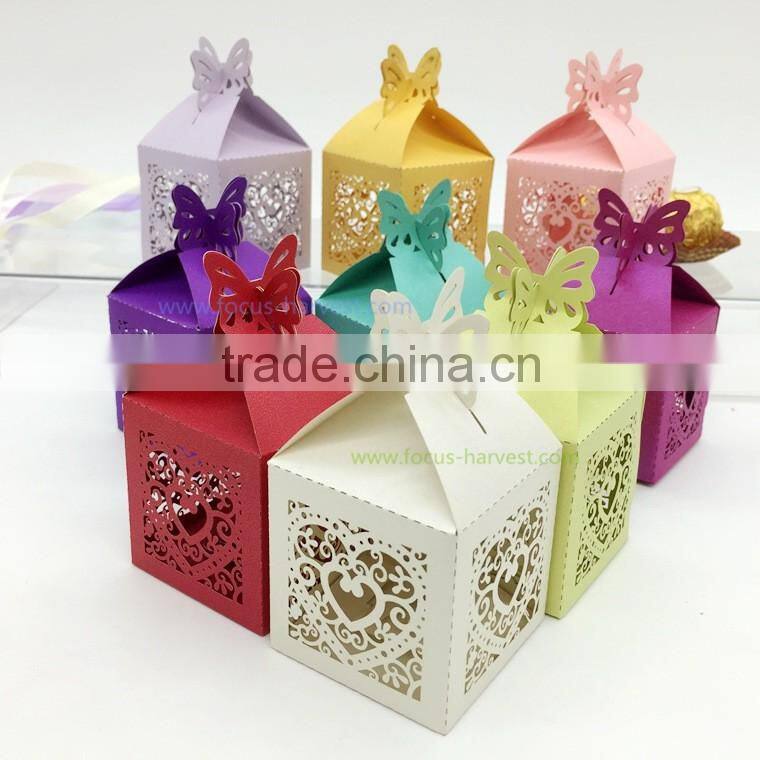 C209 Birthday wishes chocolate candy box party decorations candy box laser cut candy gift boxes wedding favors