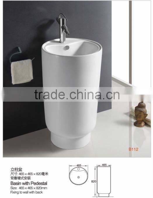 wholesale in china bathroom hand wash sink ceramic pedestal basin sanitary ware column basin