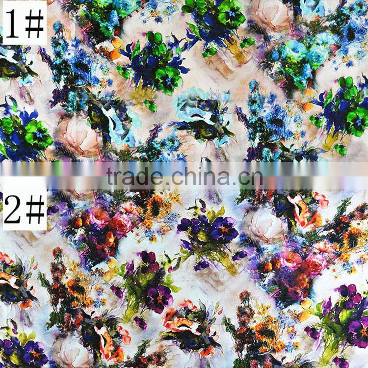silk linen custom printed fabric for garment