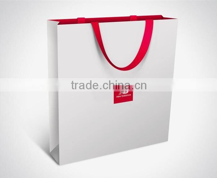 Eco-friendly washable paper bag with glued paper rope/string for Christmas