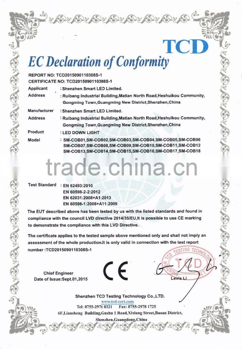 Die casting 7W 10W 15W 22W SMD2835 color tempreture change IP65 waterproof outdoor led downlight