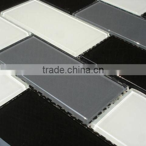 48*98 Germany design black and while glass mosaic brick HG-15-5