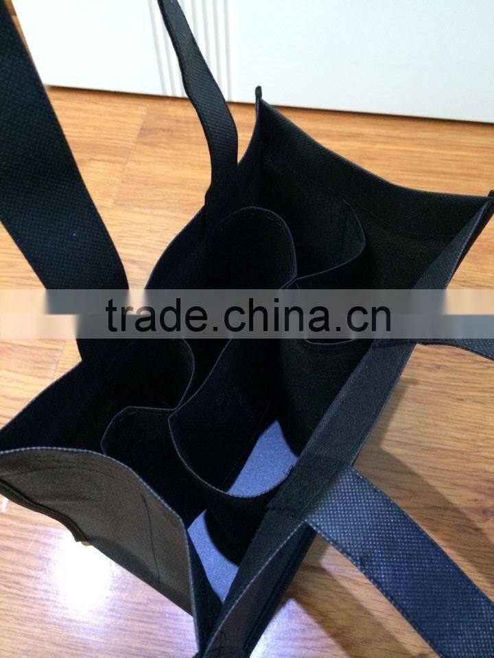 red design non woven wine bag