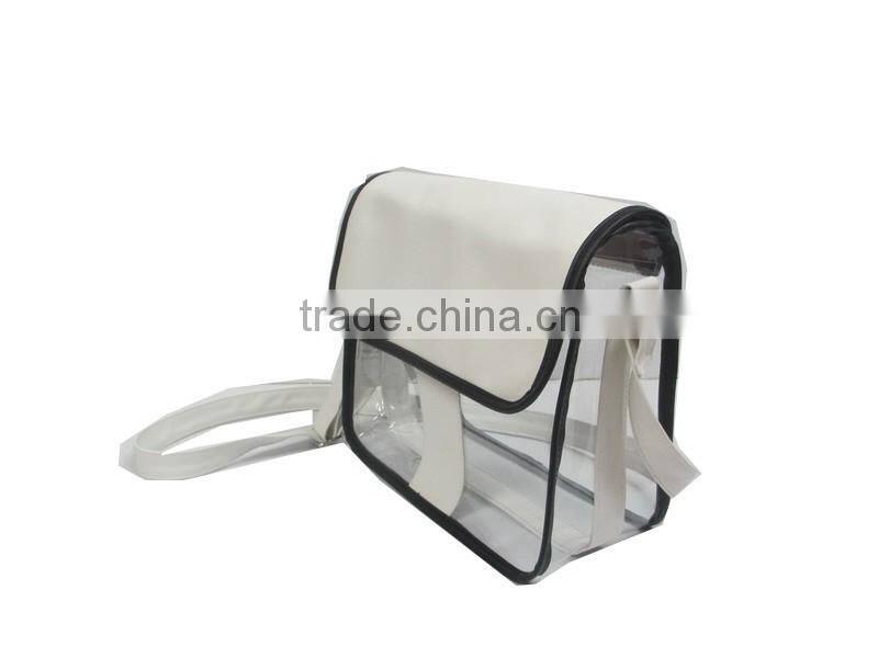 2016 High quaility wholesale PVC shoulder bag for Lady, Transprent PVC for main bag body
