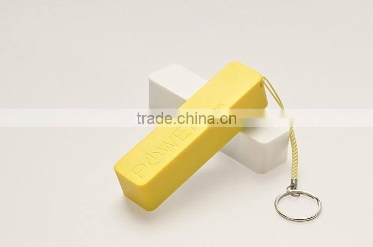 Multi color good quality plastic 2600mah power bank manufacturer in shenzhen factory