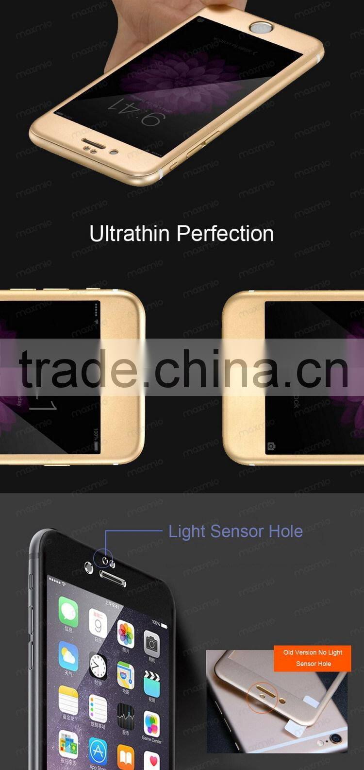 China supplier 9h hardness titanium alloy full covered tempered glass screen protector for iphone 6