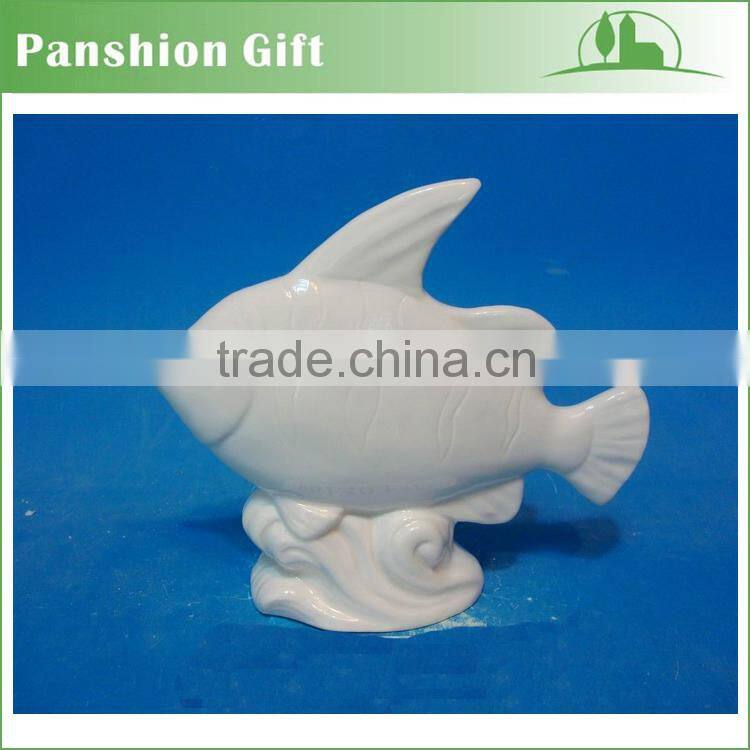white porcelain ceramic ocean fish decor