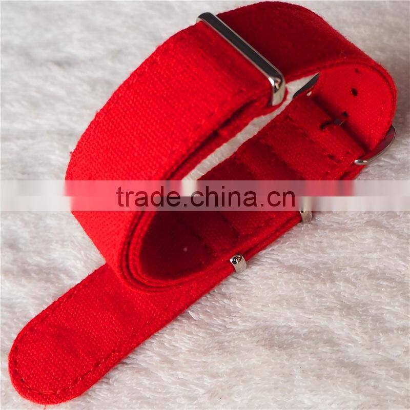 Red Color Canvas Band Custom 21mm Watch Strap