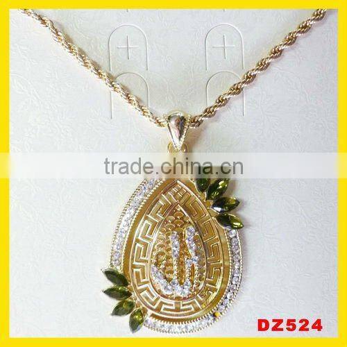 Gold pendent wholesale initial pendent jewelry for muslim allah pendent