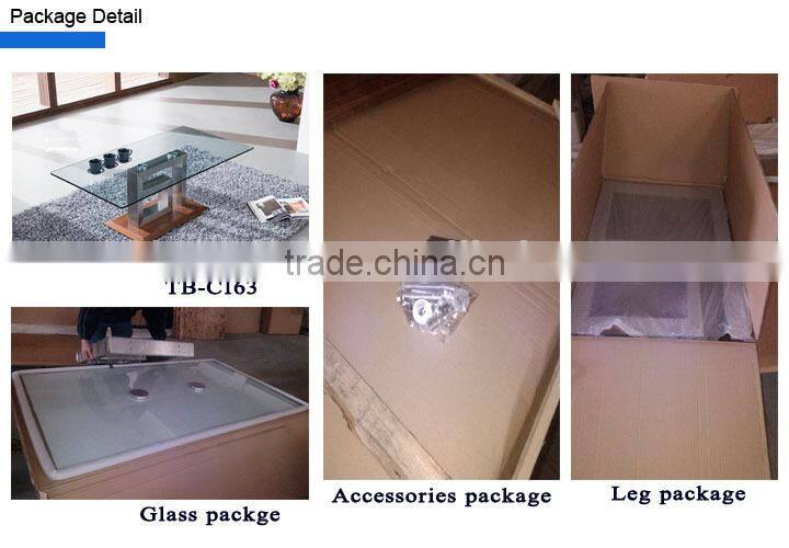 TB stainless steel table with glass top design glass sofa table