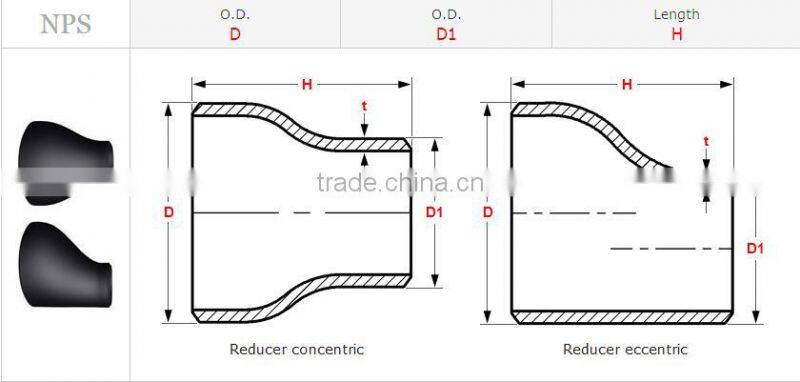 Reducer,Pipe fitting,A234 WPB carbon steel reducer