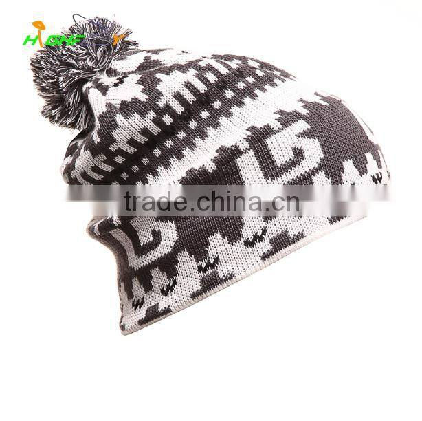 wholesale/Custom Acrylic material for knited cap With Top Ball/plush Beanie Hat for women/simple