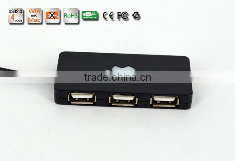 CZH CZH-H017 USB 2.0, 4 Port Hub (Black and white Color,) with LE light