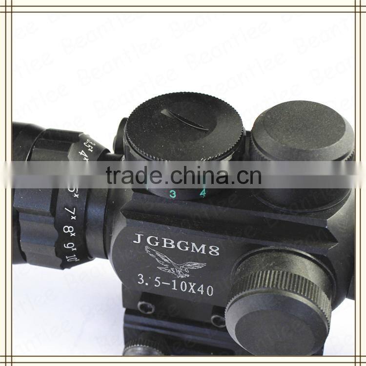 3.5-10X40 thermal airsoft red dot tactical rifle scope, best shockproof adjustable rifle scope for hunting